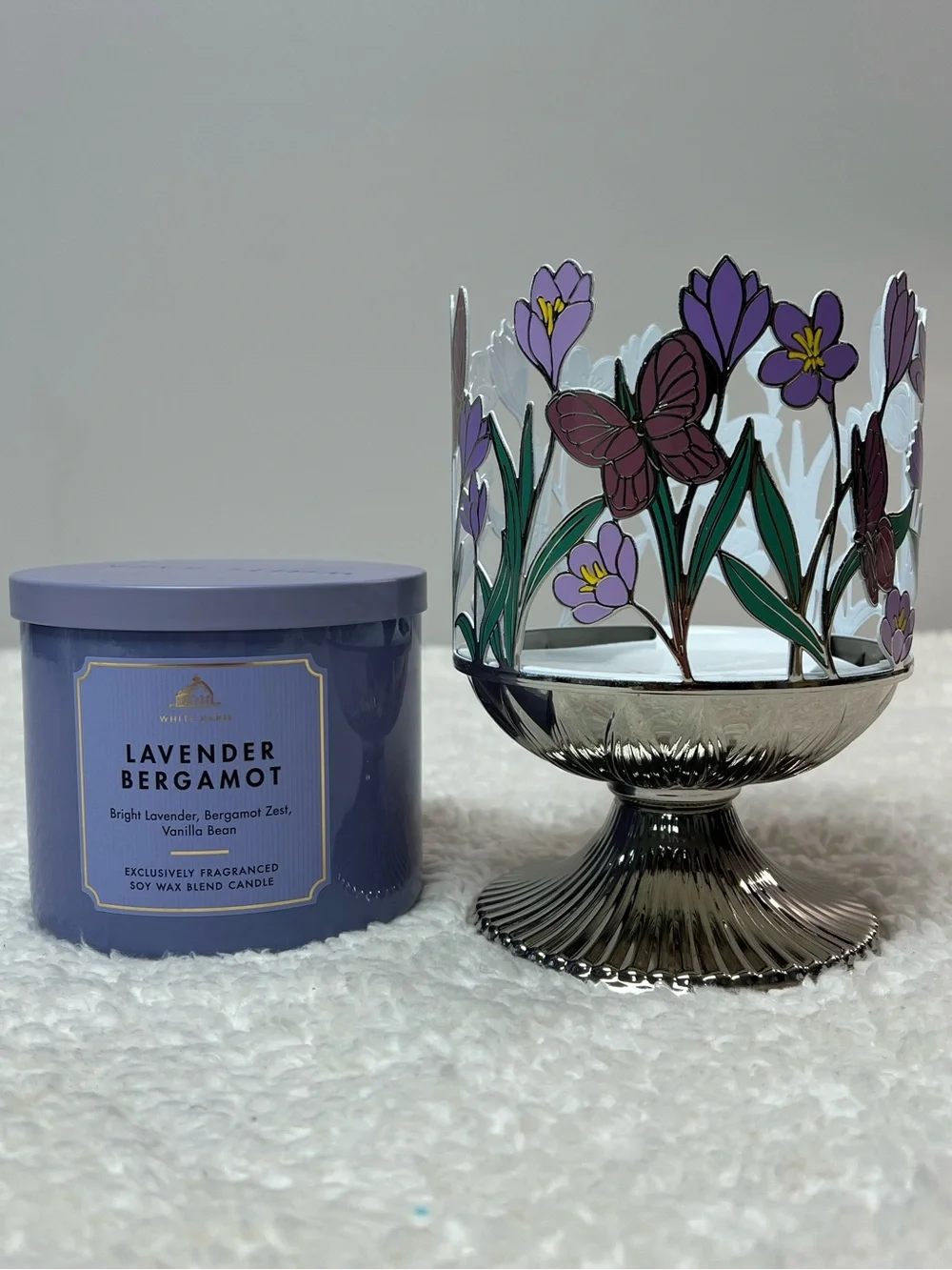 Bath & Body Works Butterfly + Lavender Bergamot 3-Wick Soy Candle Set